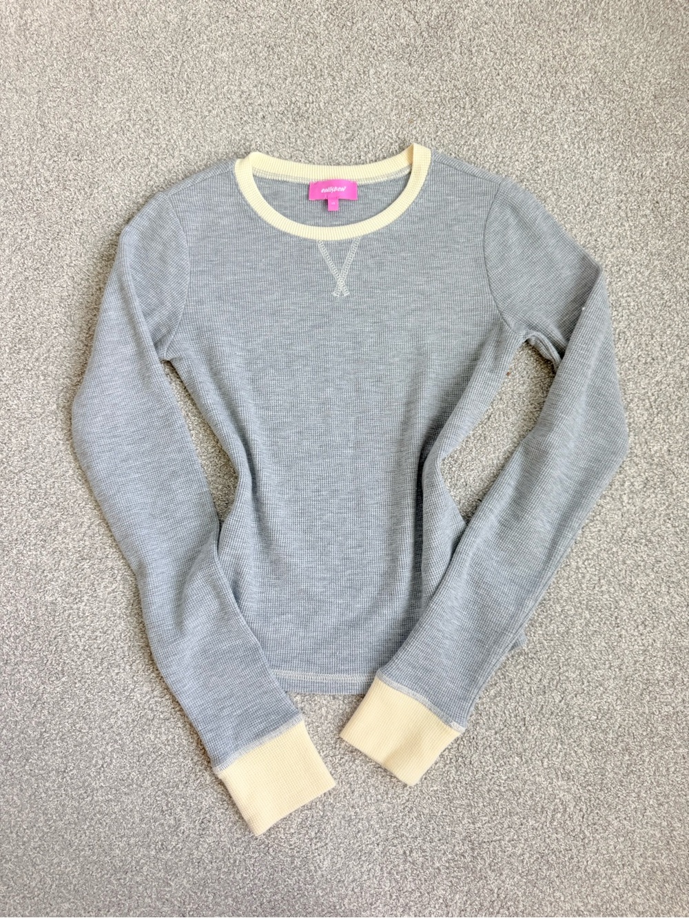 Edikted Light Gray Thermal Long-sleeve with Yellow Trim
